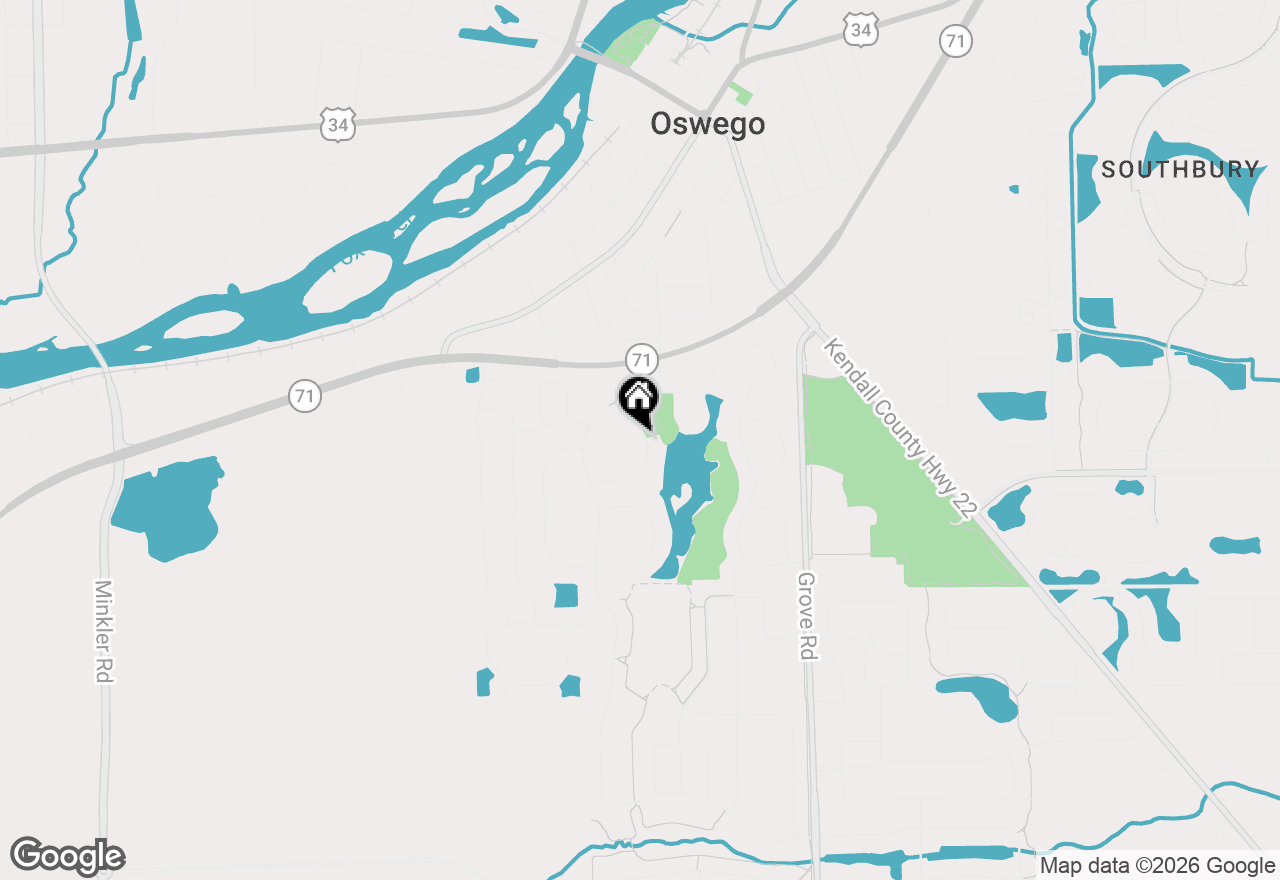Map of 225 Parkside Lane, Oswego, IL 60543