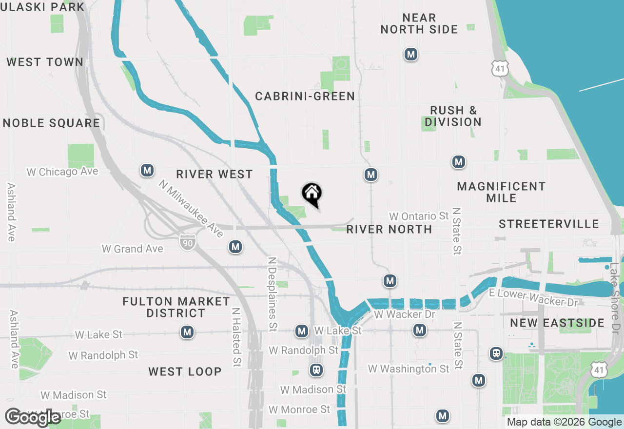 Map of 645 N Kingsbury Street #2201, Chicago, IL 60654