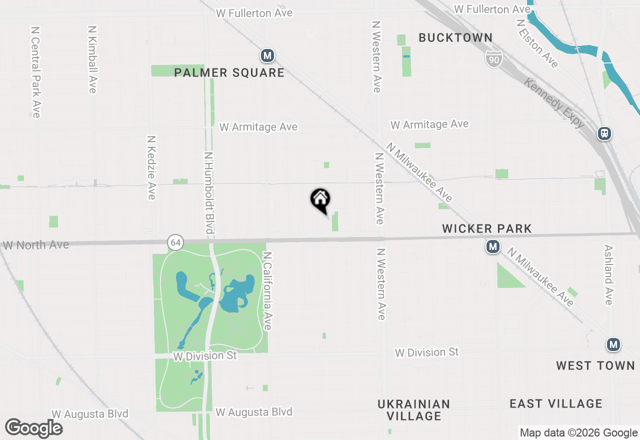 Map of 1640 N Rockwell Street #2A, Chicago, IL 60647