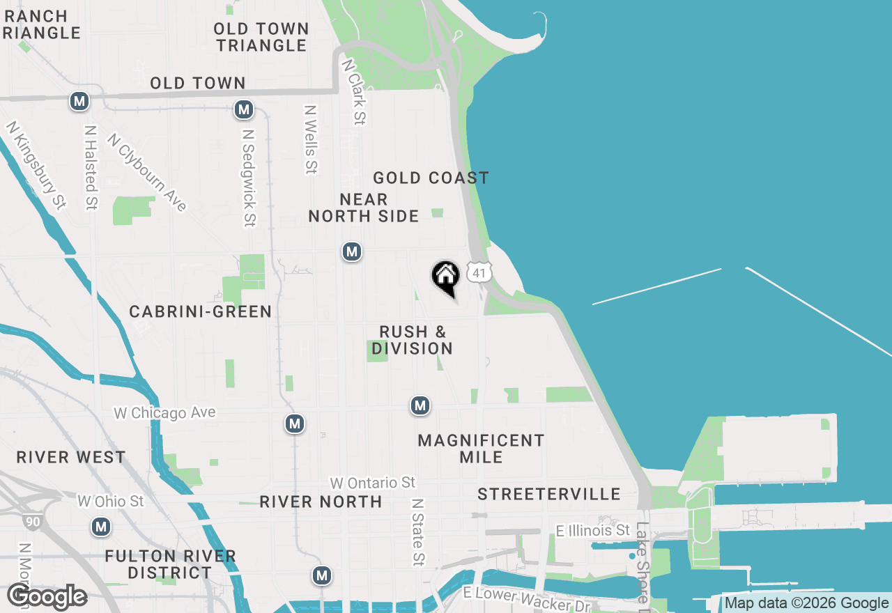 Map of 53 E Bellevue Place, Chicago, IL 60611