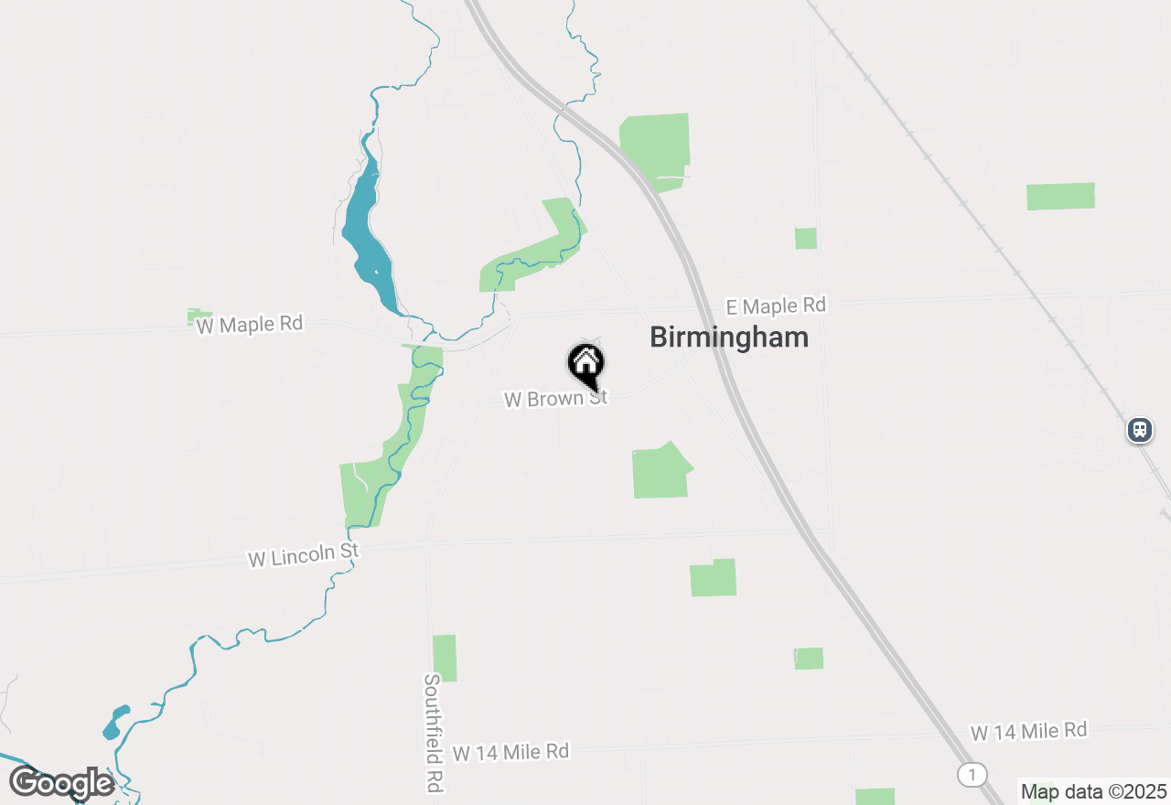 Map of 297 W Brown Street, Birmingham, MI 48009