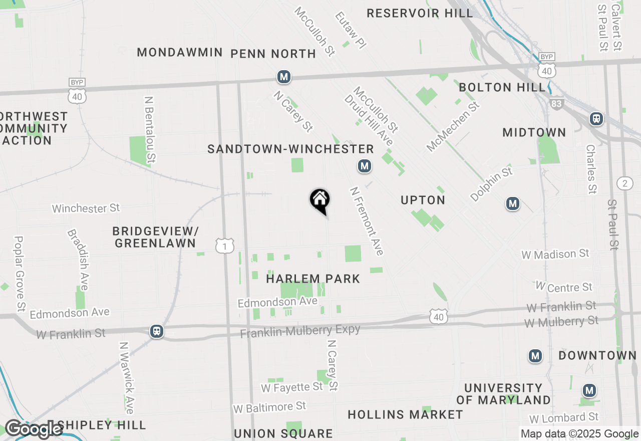 Map of 1003 N Woodyear Street, Baltimore, MD 21217