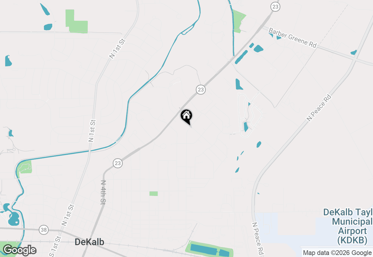 Map of 1327 N 14th Street, Dekalb, IL 60115