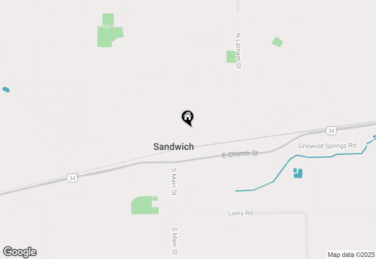 Map of 117 E 2nd Street, Sandwich, IL 60548