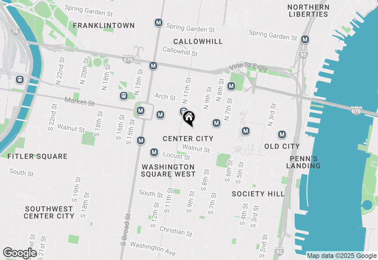 Map of 1001 Chestnut Street #702W, Philadelphia, PA 19107