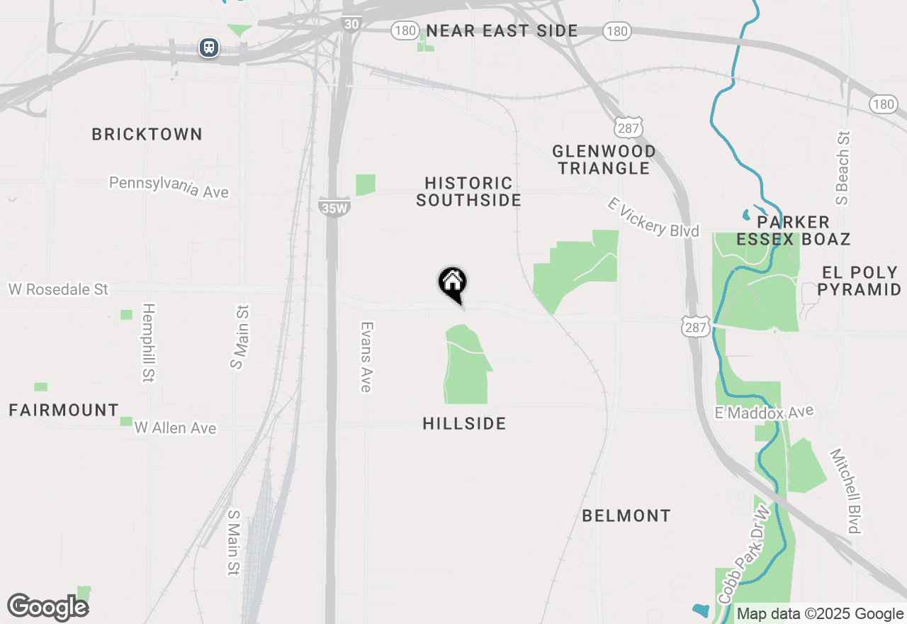 Map of 1113 E Oleander, Fort Worth, TX 76104