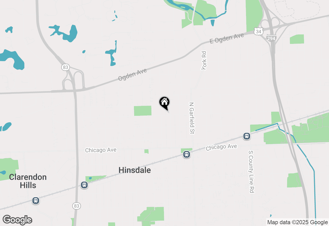 Map of 117 W Hickory Street, Hinsdale, IL 60521