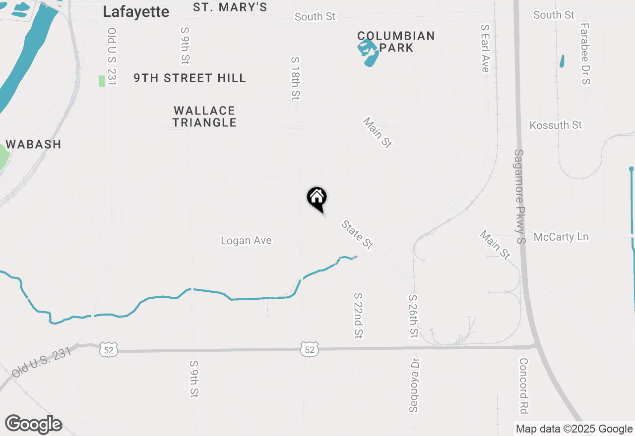 Map of 1315 S 19th Street, Lafayette, IN 47905