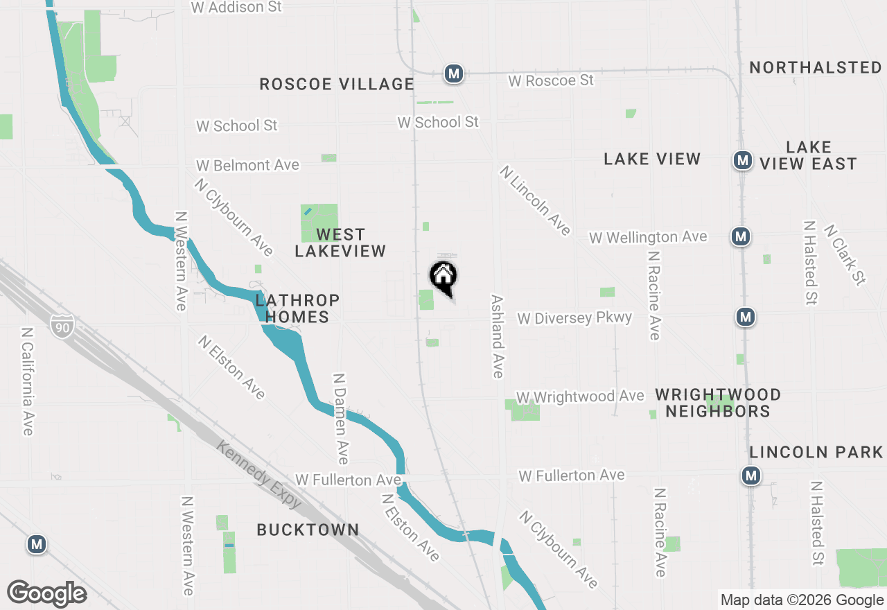 Map of 1723 W Wolfram Street, Chicago, IL 60651