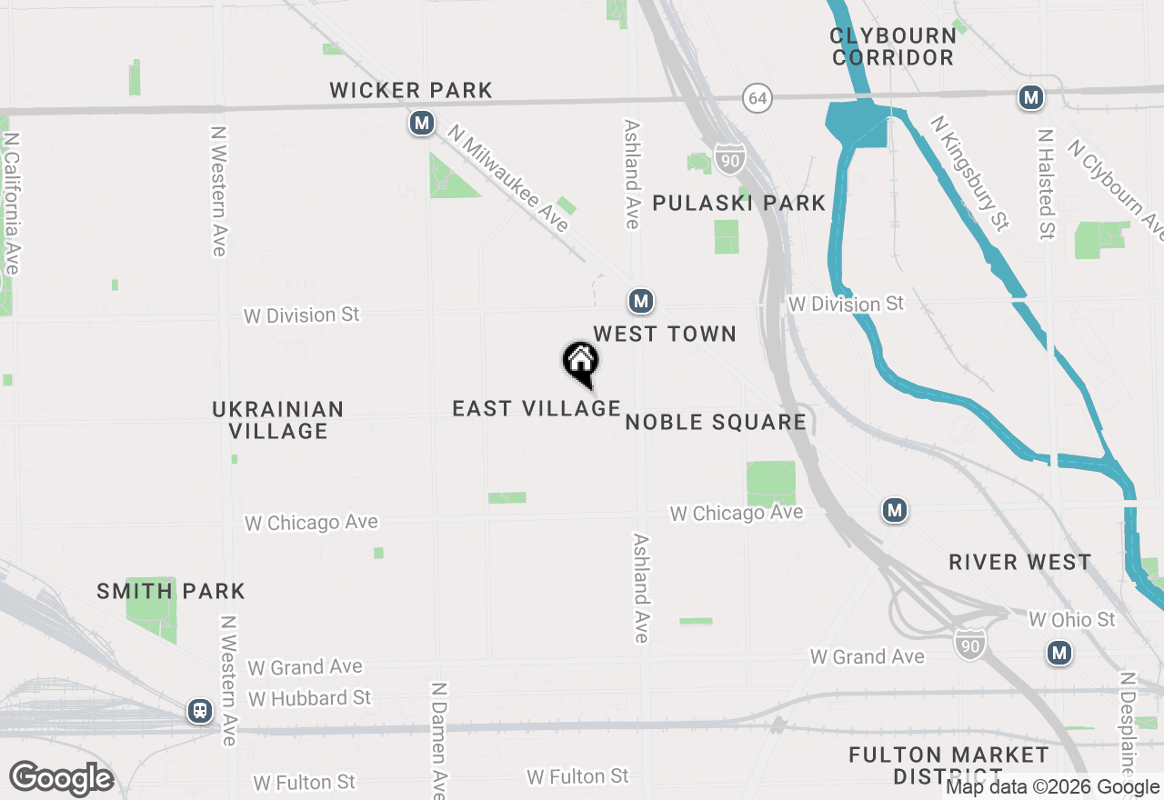 Map of 1012 N Paulina Street #2, Chicago, IL 60622