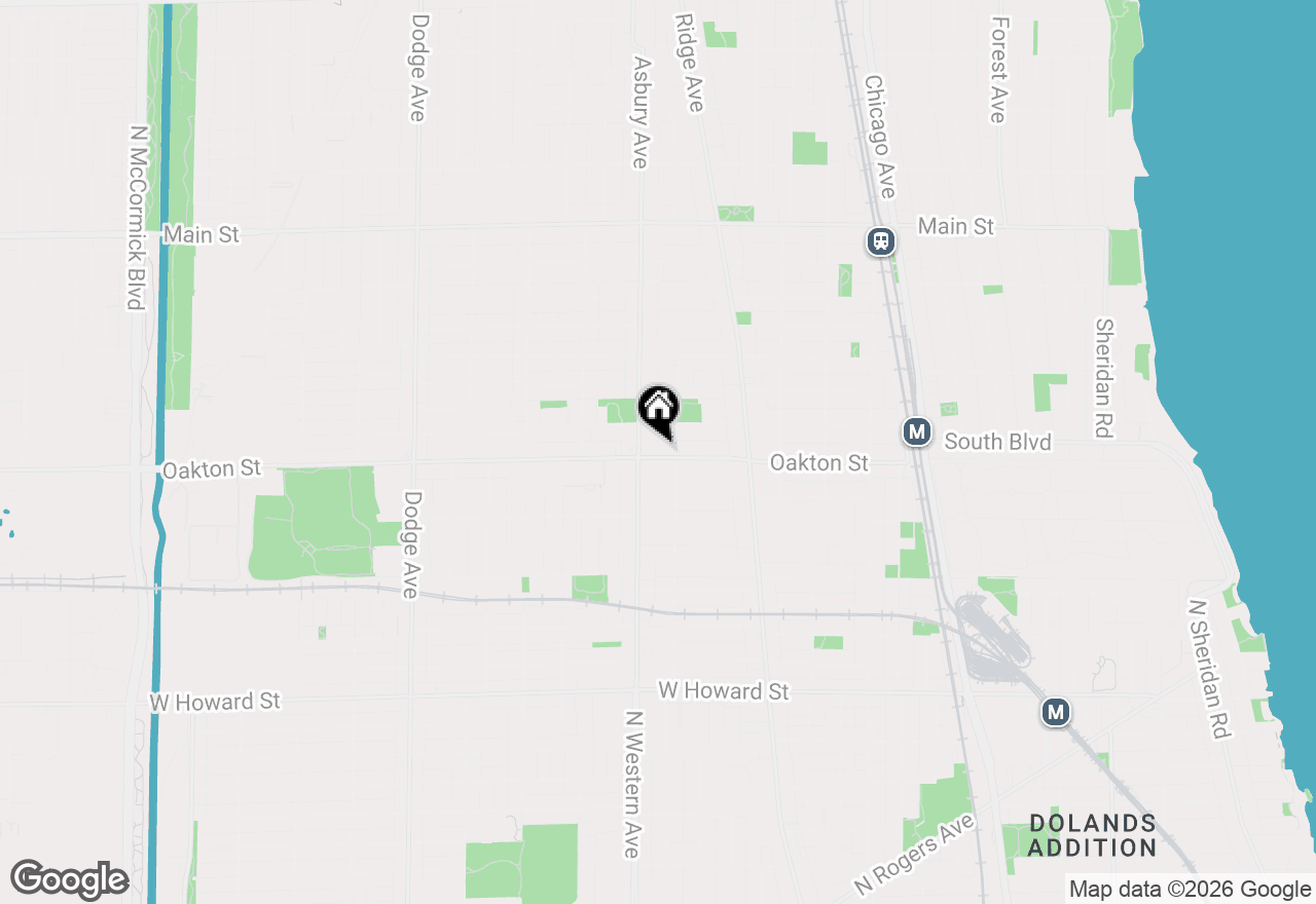 Map of 1213 Oakton Street, Evanston, IL 60202