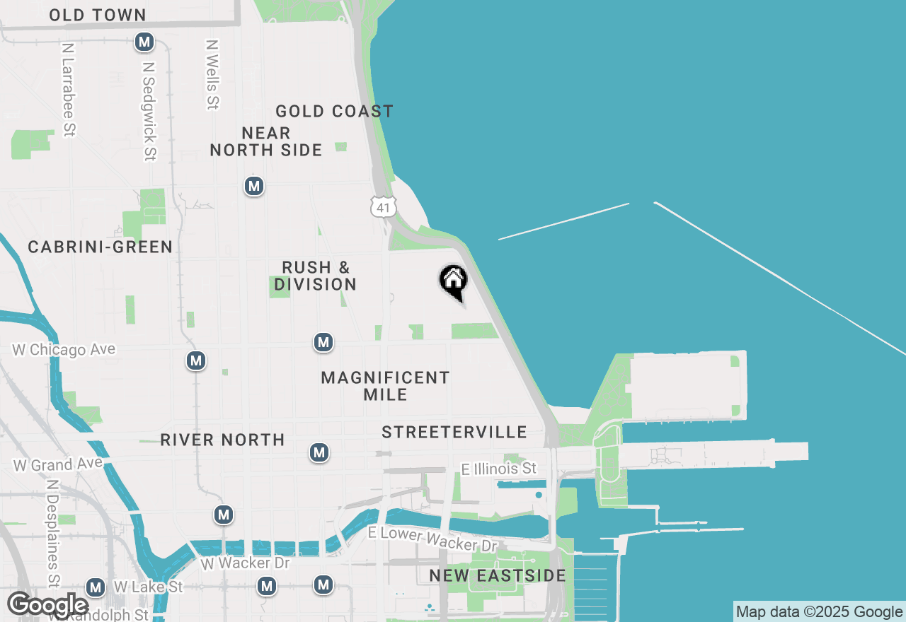 Map of 247 E Chestnut Street #2504, Chicago, IL 60611
