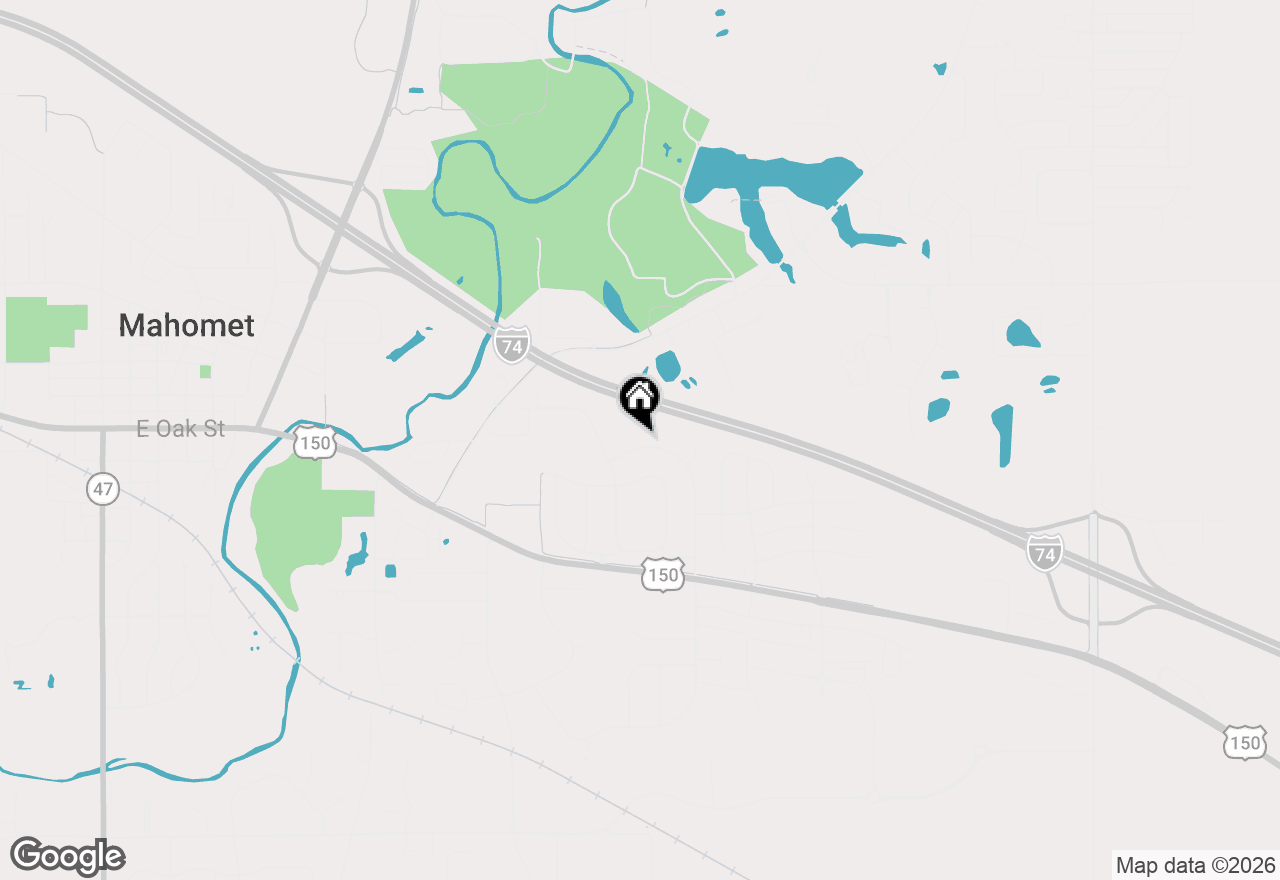Map of 1408 E Heather Drive, Mahomet, IL 61853
