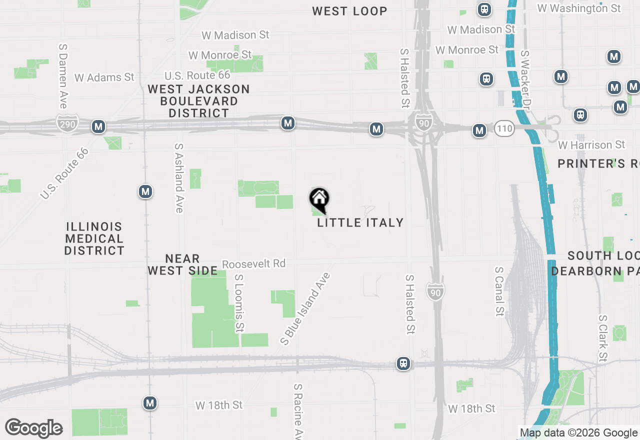 Map of 1106 W Taylor Street #2ND-FLR, Chicago, IL 60607