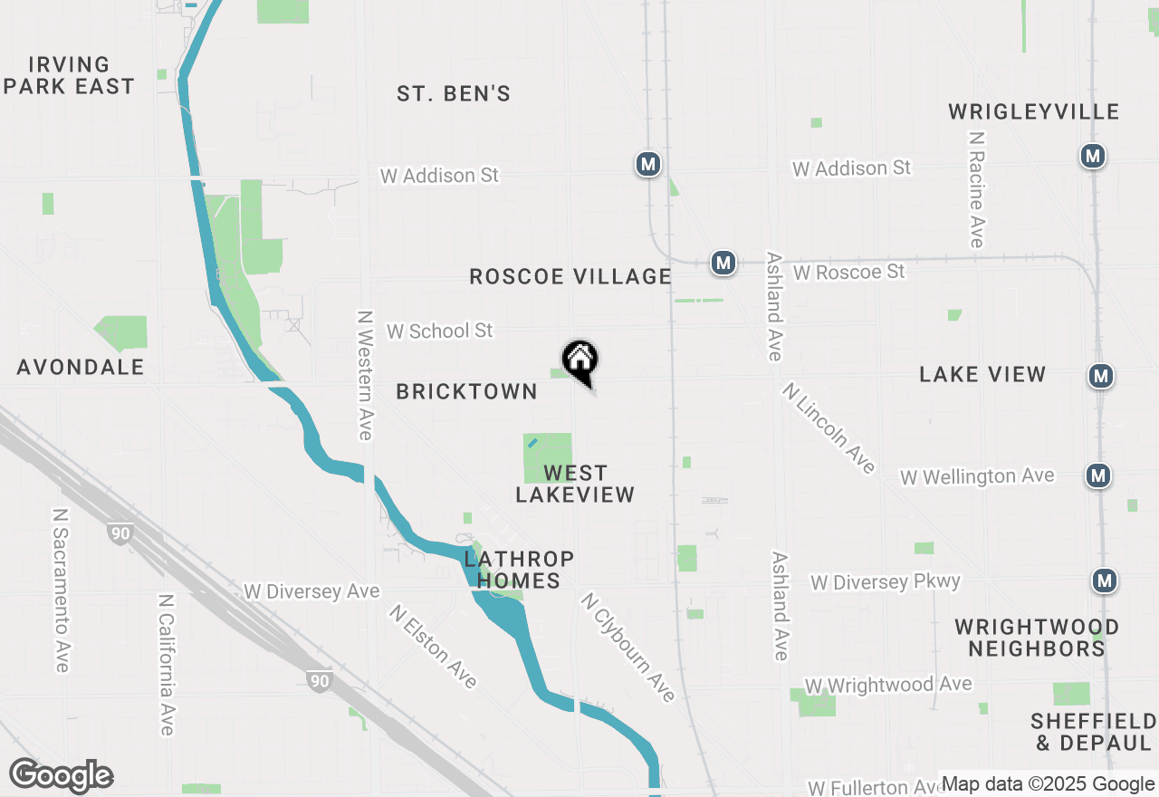 Map of 1952 W Fletcher Street #1W, Chicago, IL 60657