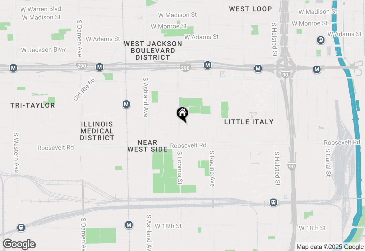 Map of 1349 W Taylor Street #1F, Chicago, IL 60607