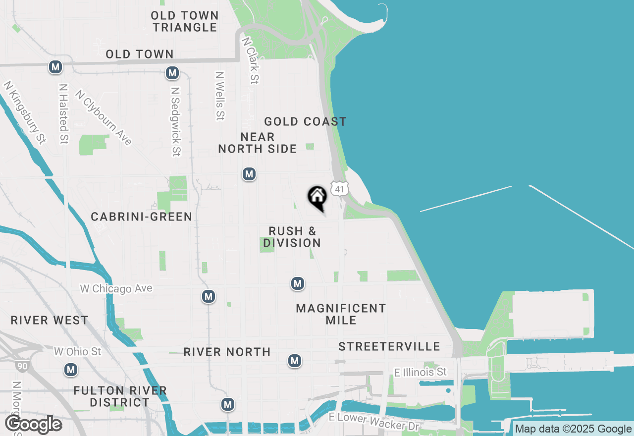 Map of 40 E Oak Street #801, Chicago, IL 60611