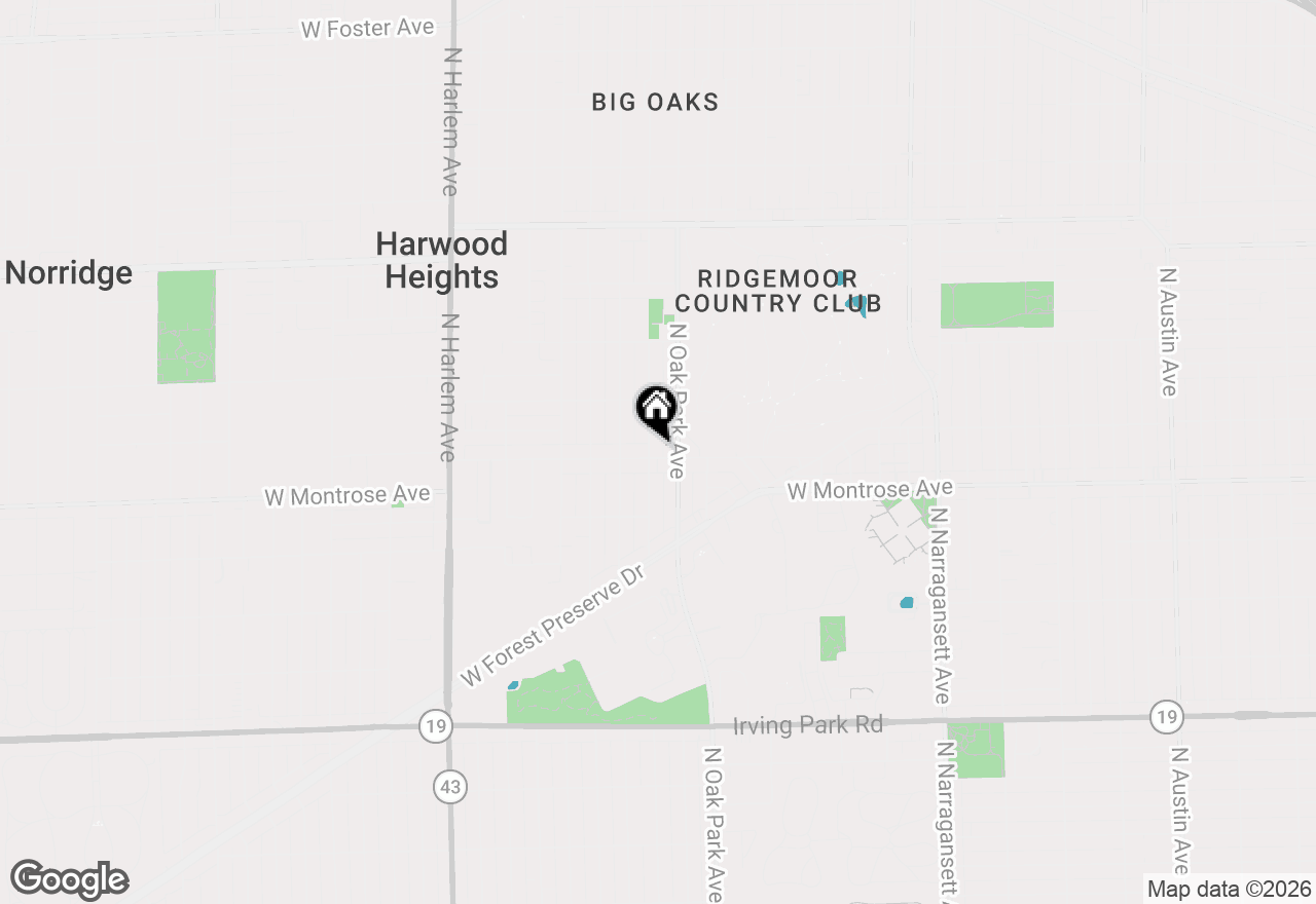 Map of 4401 N Newcastle Avenue, Harwood Heights, IL 60706