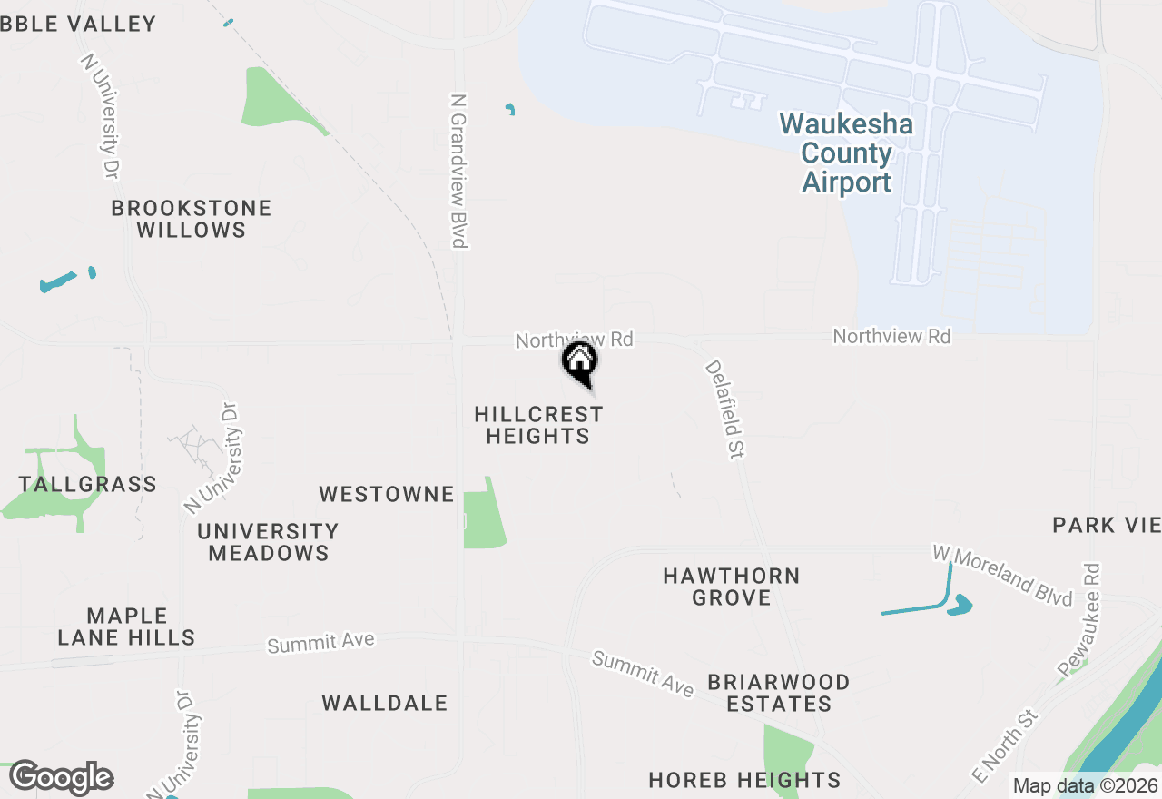 Map of 1516 Evergreen Dr, Waukesha, WI 53188