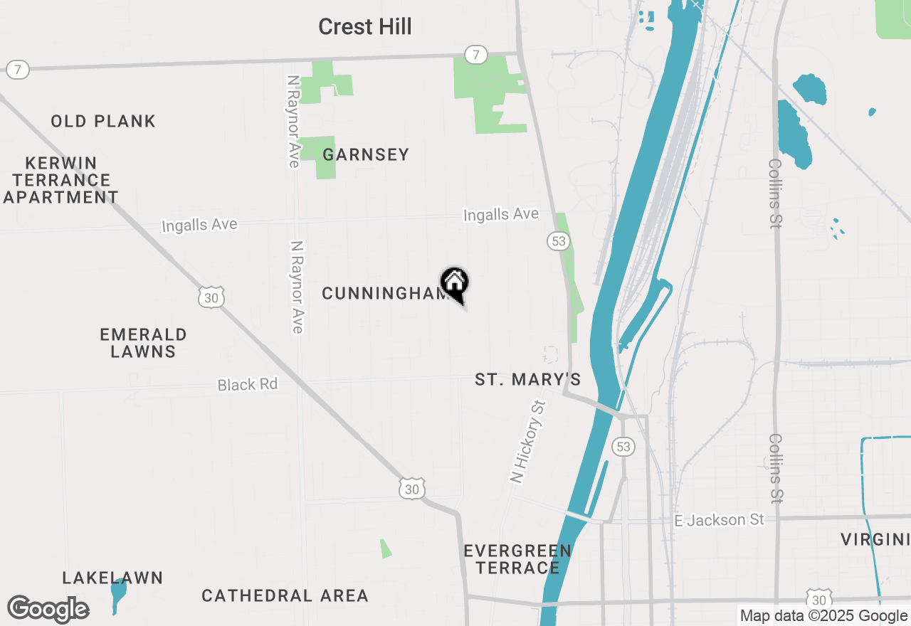 Map of 917 N Center Street, Joliet, IL 60435