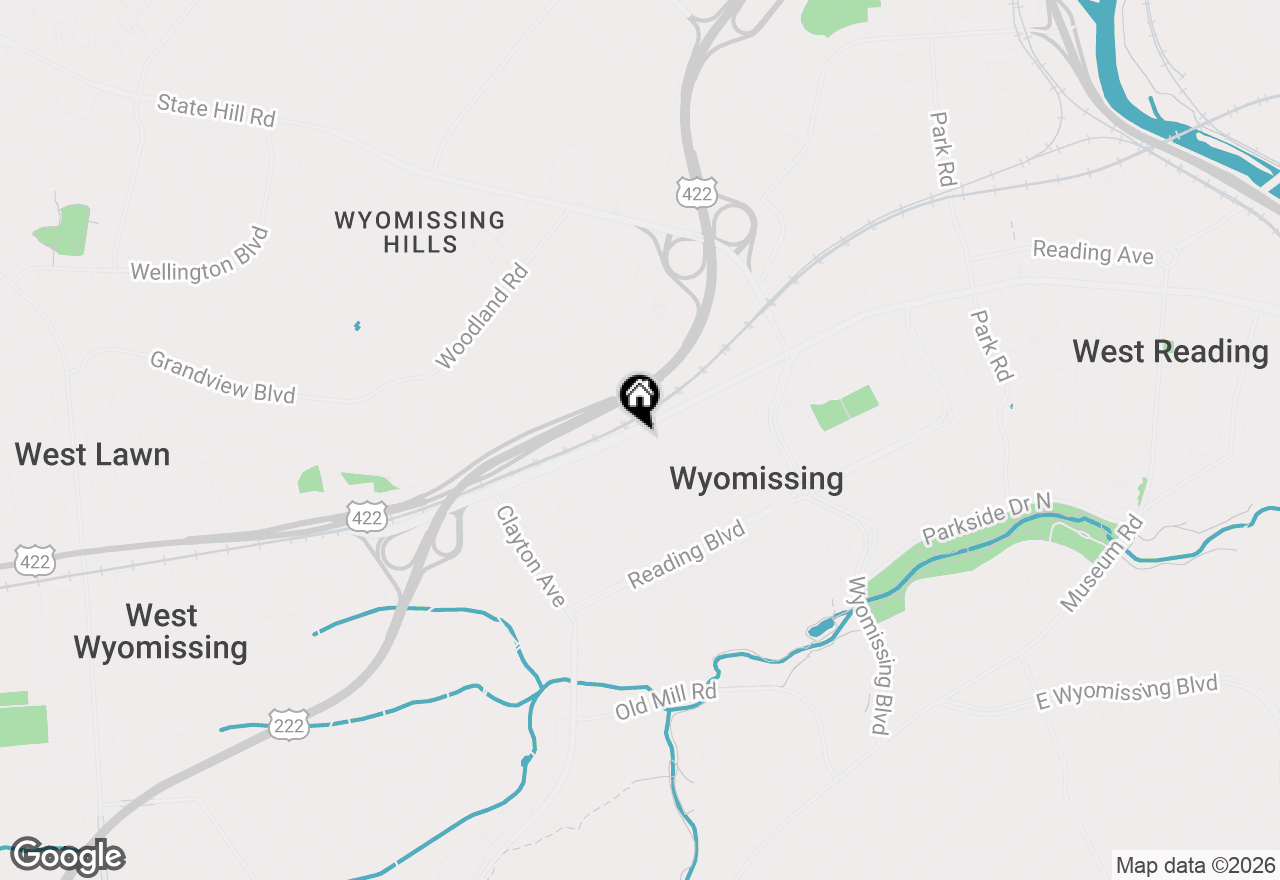 Map of 1424 Penn, Wyomissing, PA 19610