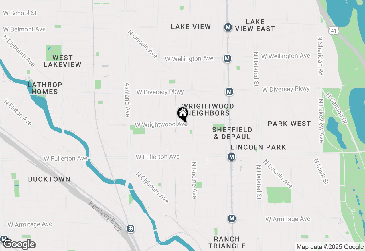 Map of 1237 W Wrightwood Avenue, Chicago, IL 60614