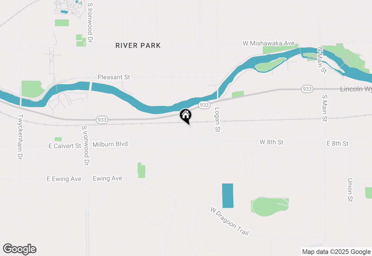 Map of 1706 6th St. W., Mishawaka, IN 46544