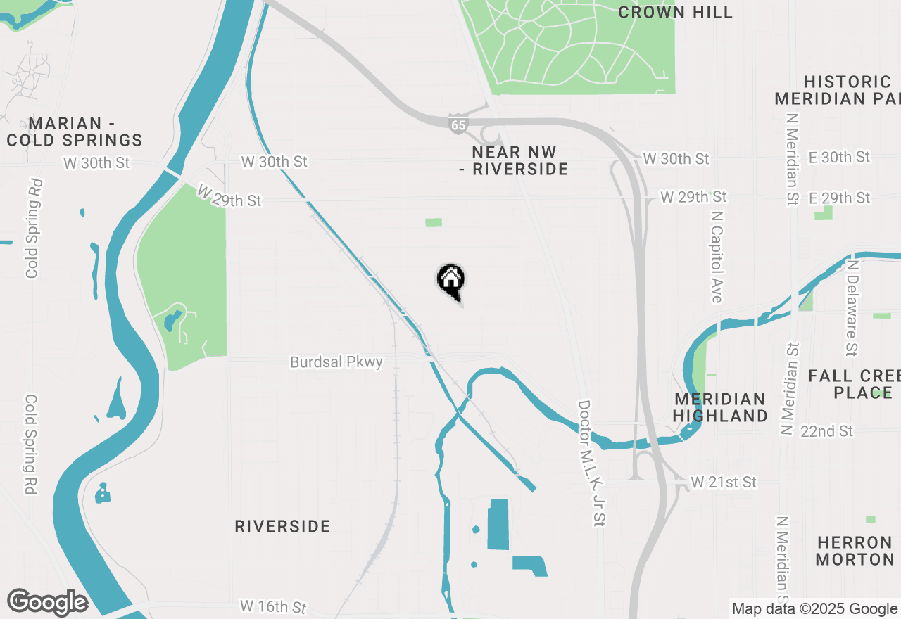 Map of 972 W 25th Street, Indianapolis, IN 46208