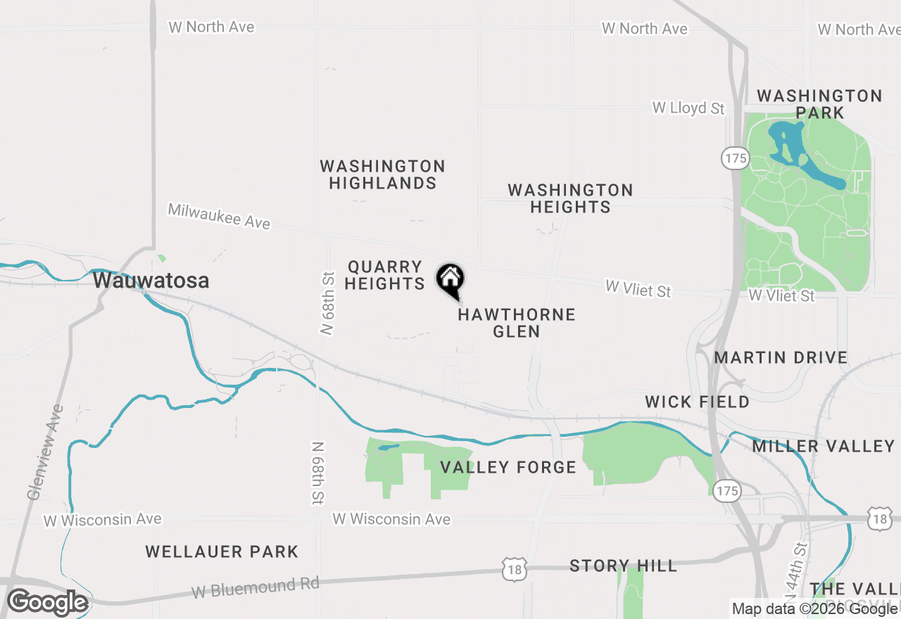 Map of 1291 Martha Washington Dr, Wauwatosa, WI 53213