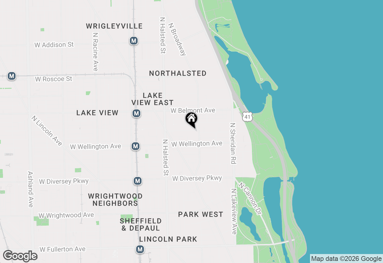Map of 627 W Barry Avenue #1C, Chicago, IL 60657