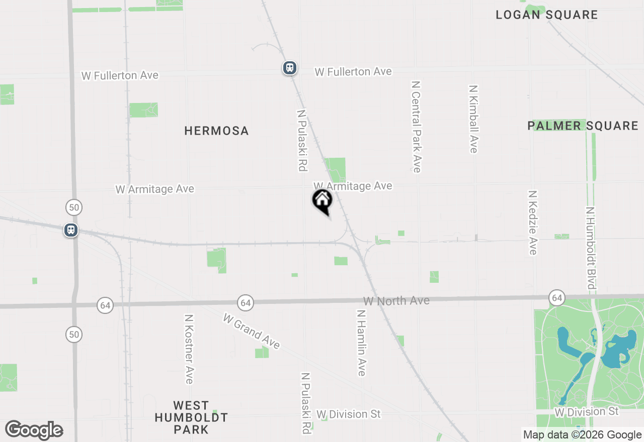 Map of 1845 N Harding Avenue, Chicago, IL 60647