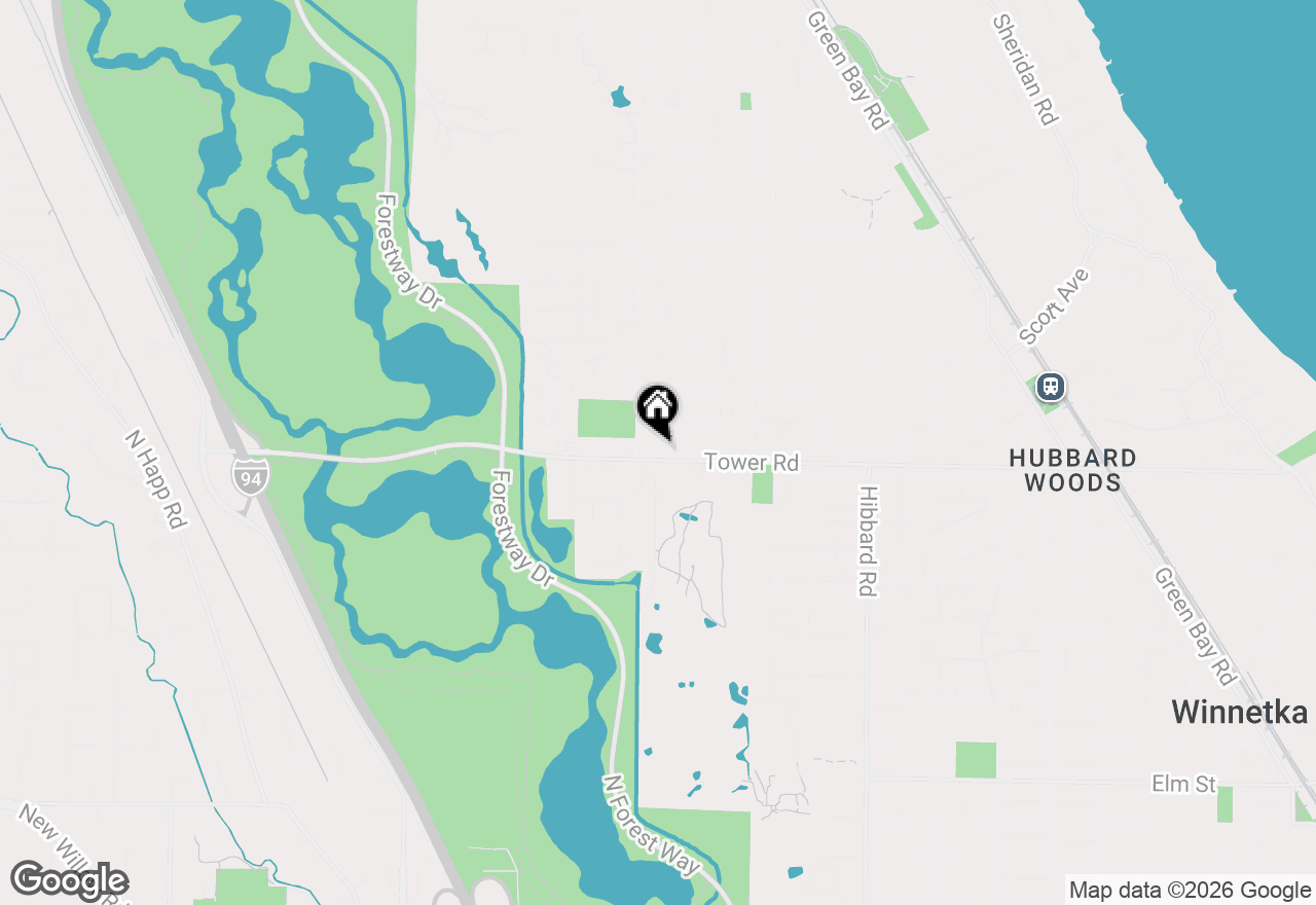 Map of 1505 Tower Road, Winnetka, IL 60093