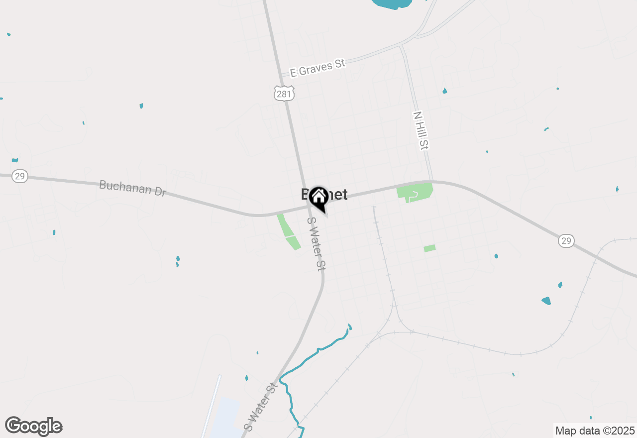 Map of 105 W Washington Street, Burnet, TX 78611