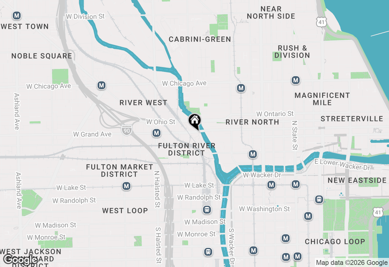 Map of 501 N Clinton Street #1303, Chicago, IL 60654