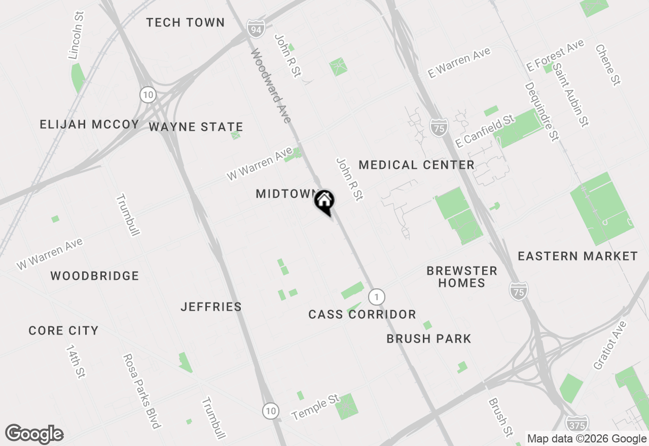 Map of 55 W Canfield Street #212, Detroit, MI 48201