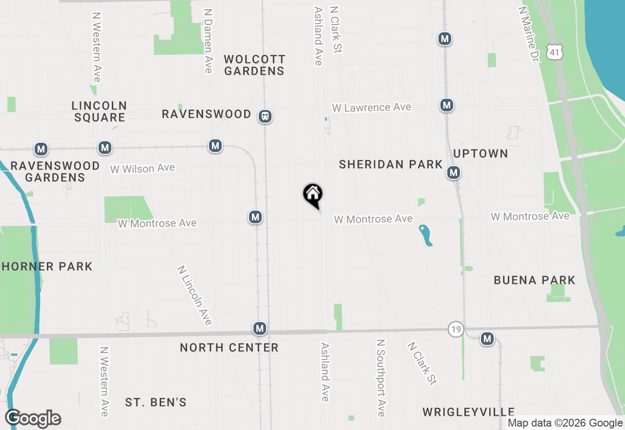 Map of 1616 W Montrose Avenue #2P, Chicago, IL 60613