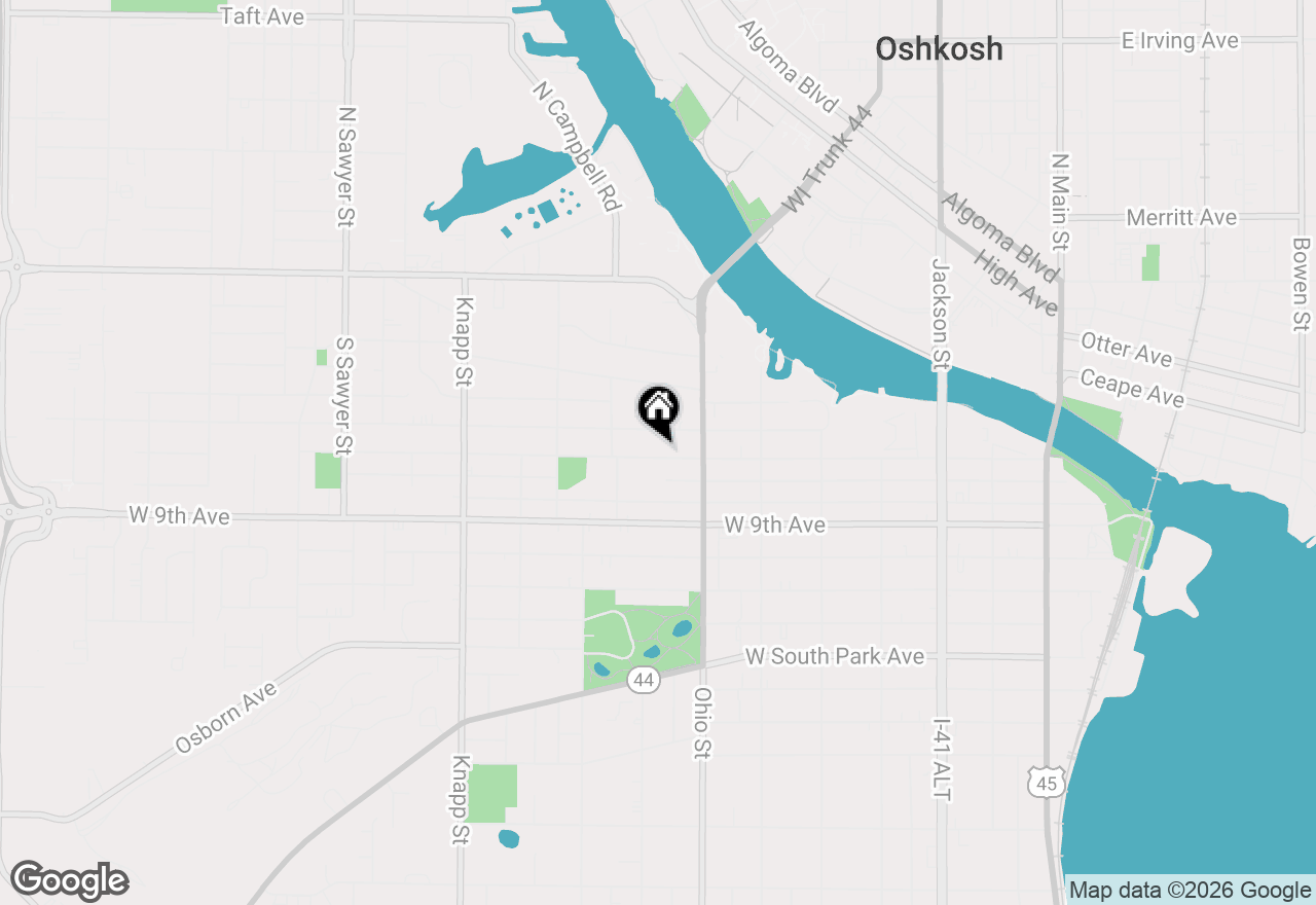Map of 644 W 6th Ave, Oshkosh, WI 54902