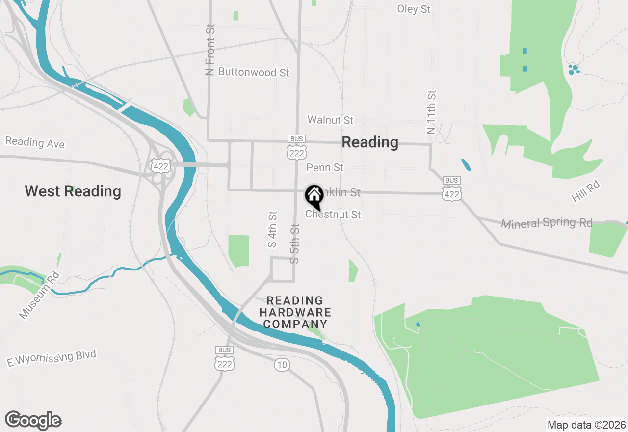 Map of 202 S 6th Street, Reading, PA 19602