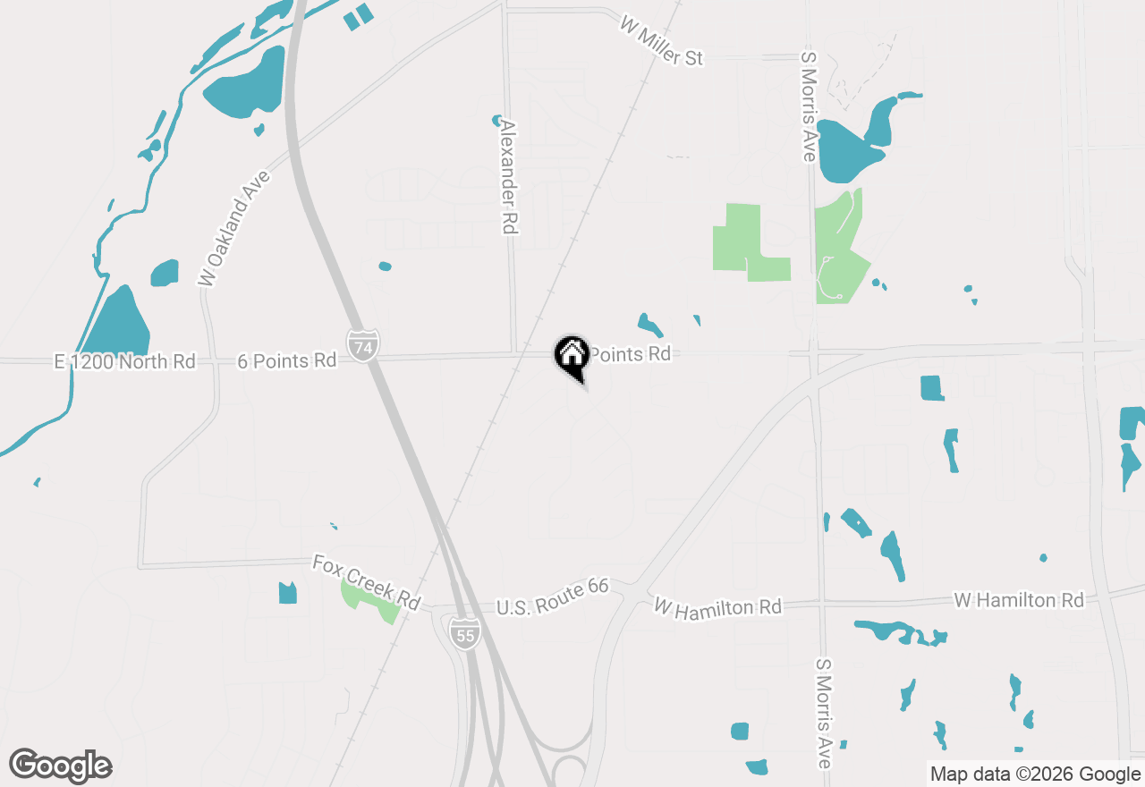 Map of 2016 Juniper Lane, Bloomington, IL 61701