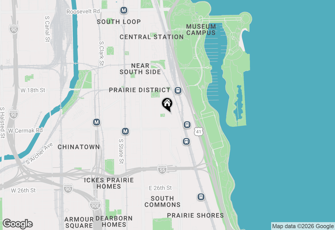 Map of 320 E 21st Street #406, Chicago, IL 60616