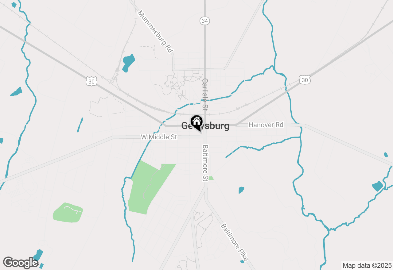 Map of 37 W Middle Street, Gettysburg, PA 17325