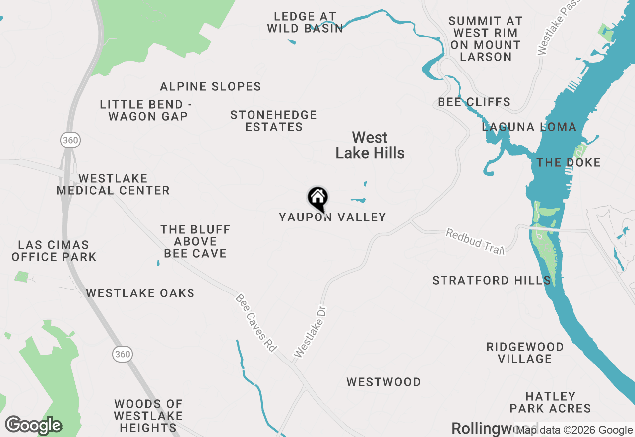 Map of 425 Yaupon Valley Rd, West Lake Hills, TX 78746