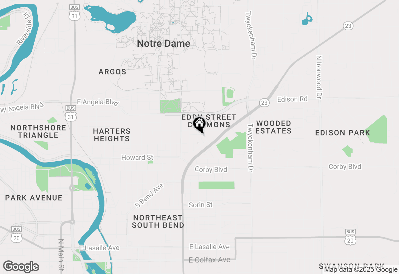 Map of 1122 Burns Street, South Bend, IN 46617