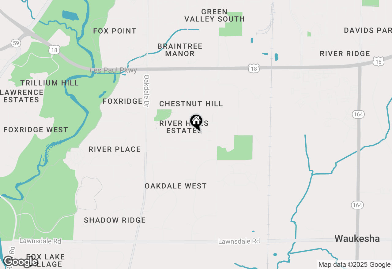 Map of 917 Valley Hill Dr, Waukesha, WI 53189