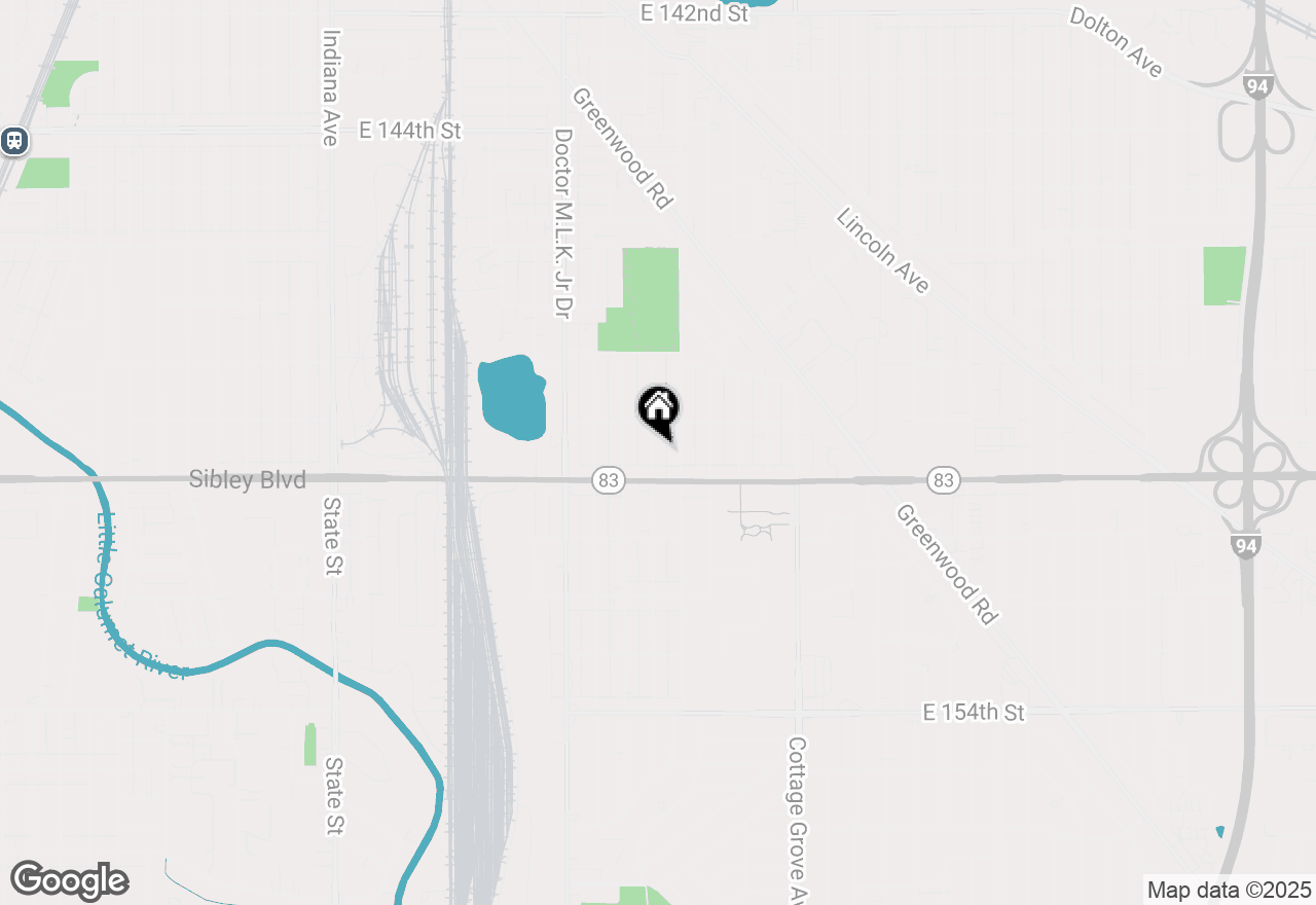 Map of 14925 Oak Street, Dolton, IL 60419