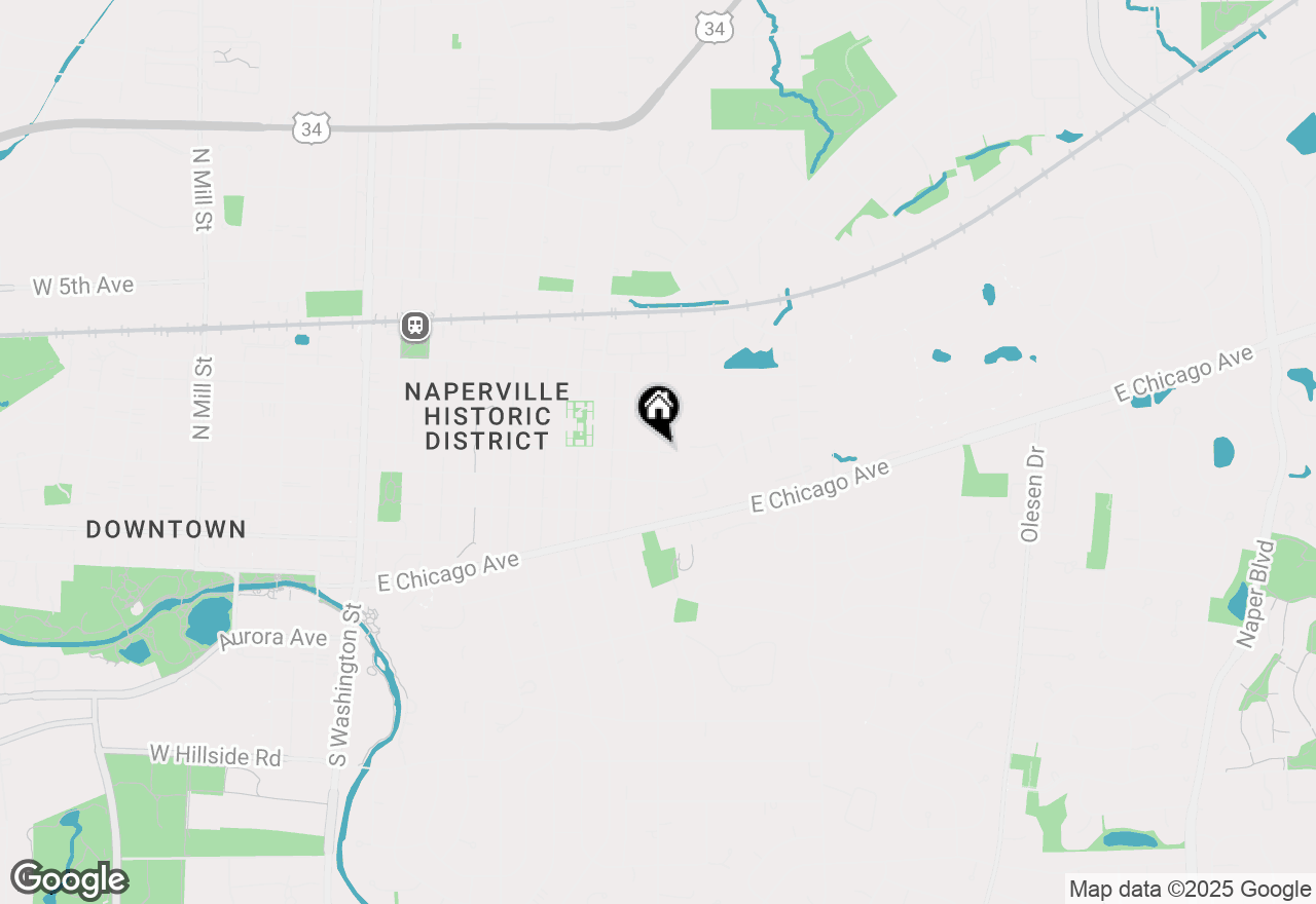 Map of 828 E Franklin Avenue, Naperville, IL 60540