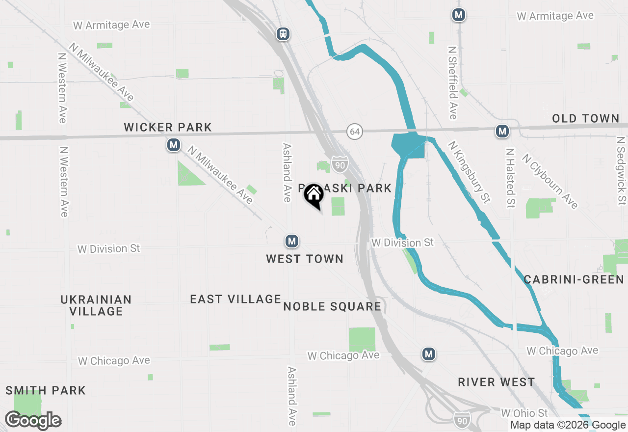 Map of 1300 N Greenview Avenue #1R, Chicago, IL 60642