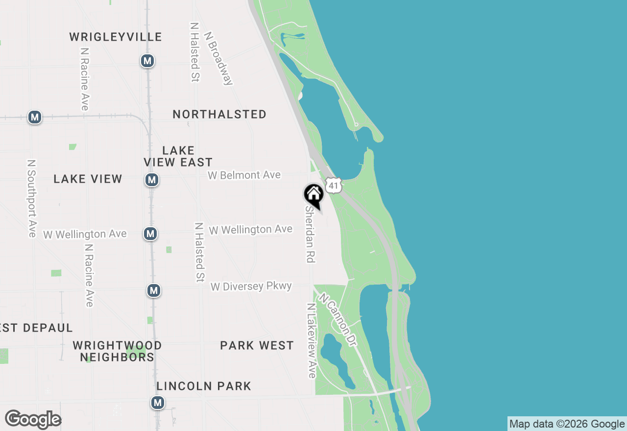 Map of 3033 N Sheridan Road #M1, Chicago, IL 60657