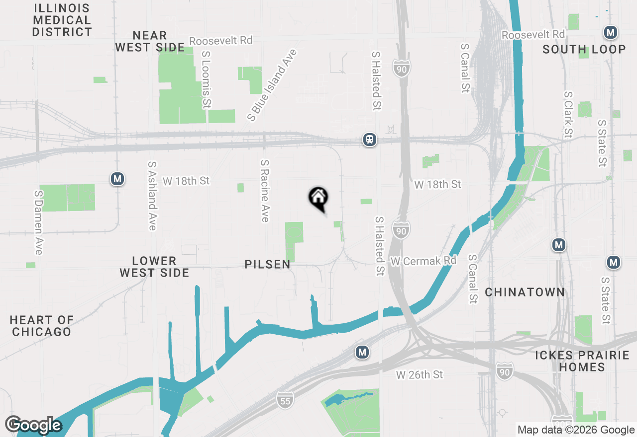 Map of 1008 W Cullerton Street #1W, Chicago, IL 60608