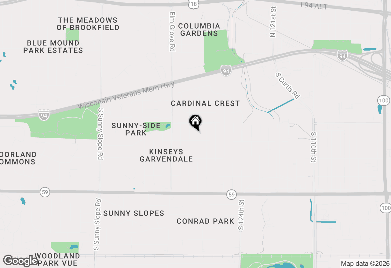 Map of 825 Garvens Ave, Brookfield, WI 53005
